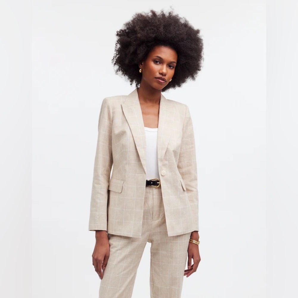 Madewell - The Slim Blazer in Plaid - Sesame Maeve Glen Plaid Size 2